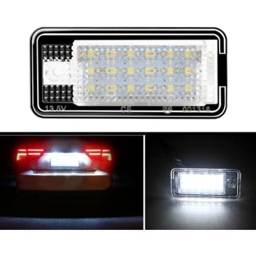 2PCS LED Car Number License Plate Lamps With 18 LED Error Free License Plate Light Lamp For Audi A3 A4 A5 A6 A8 B6 B7 Q7