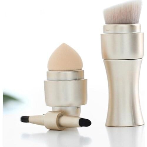 4 in 1 Lip Blush Powder Foundation Eyeshadow Makeup Brushes Cosmetic Beauty Tool Cosmetic Tools with Sponge Cosmetic Set