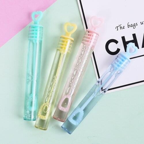 48pcs Plastic Multicolor Heart Tubes for Wedding Party Favors Soap Water Bubble Bottle Love Heart Wand Tube for Home DIY Tools