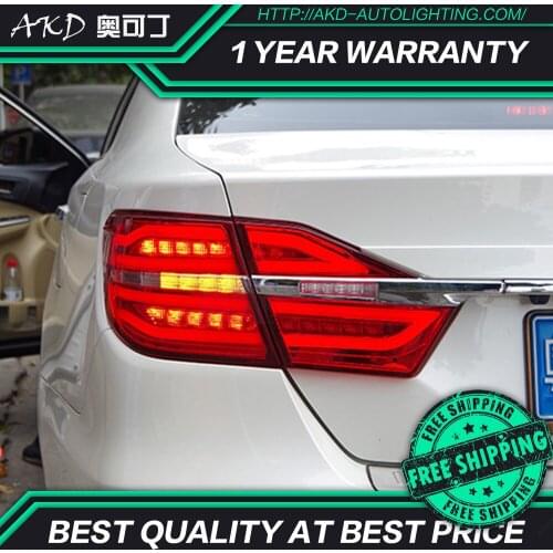 AKD tuning cars Tail lights For Toyota Camry V55 2015 Taillights LED DRL Running lights Fog lights angel eyes Rear parking light