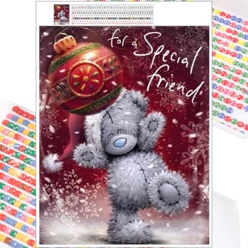 Diamond Embroidery Painting Mosaic Cartoon Christmas Bear 5D DIY Full Square Round Cross Stitch Mural Home Decoration