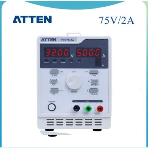 ATTEN TPR75-2A 75V 2A DC LAB Battery Backup Mobile Phone Repairing DC Regulated Variable Adjustable Voltage Power Supply