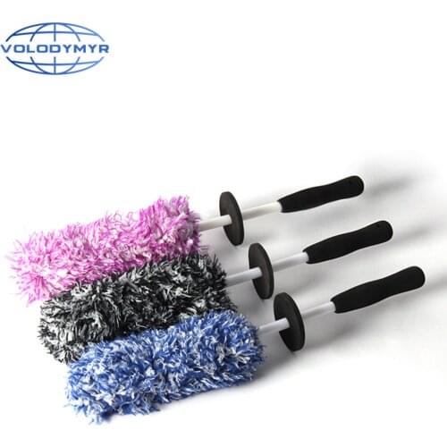 Volodymyr Rim Cleaning Brush Car Wash Beauty Microfiber Rim Wheel Detailing Brush Car Upgraded Version Lengthened Auto Clean
