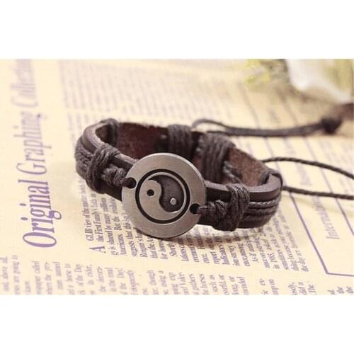 Trendy bracelet Chinese Element Tai Chi Bagua leather bangles bracelet for women men gifts Unisex Bracelets dropship ping