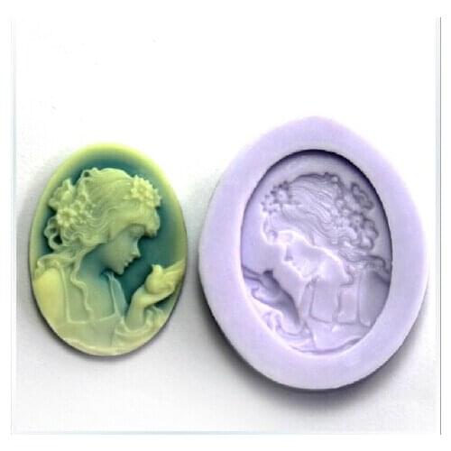 PRZY Flower Sugar Candy Chocolate Ice Lattice Mold Fondant Decorating Tools Soap Flower Silicone Woman Mold Mini Resin