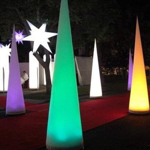 2m/3m Decorative party lighted pillars/LED inflatable towers/ inflatable luminous cone for Party Wedding Evennt Decoration