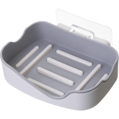 Soap Rack No Drilling Wall Mounted Double Layer Soap Holder Self Adhesive Sponge Dish Bathroom Accessories 4 colors optional