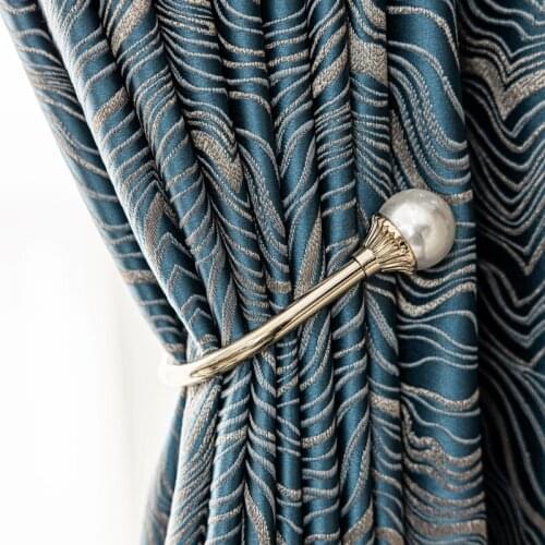 Cotton chenille striped Modern Luxury Window Curtains for Living Room Kitchen Black Curtain French Window Treatments Grommet