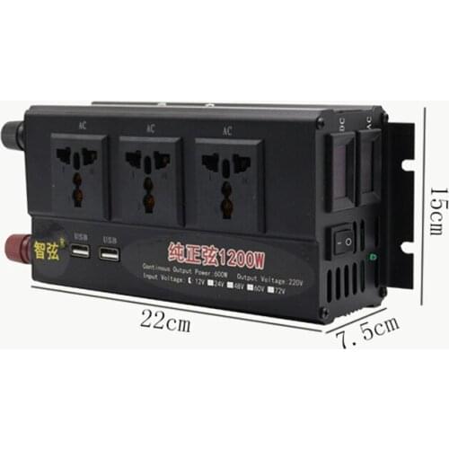 Pure Sine Wave Inverter 12V24V48V60V to 220V500W1200W Car Inverter Converter