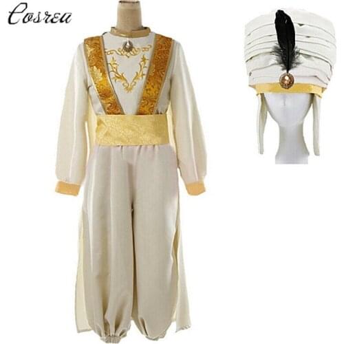New Carnival Clothing Anime Aladdin Lamp Prince Cosplay Costume Adult Halloween Costume for Men Aladdin Costume Full Set