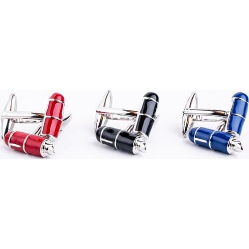 Factory Retail Novelty Cufflinks 3 Color Option Pen Design Cuff Links Wedding Business Christmas Gift