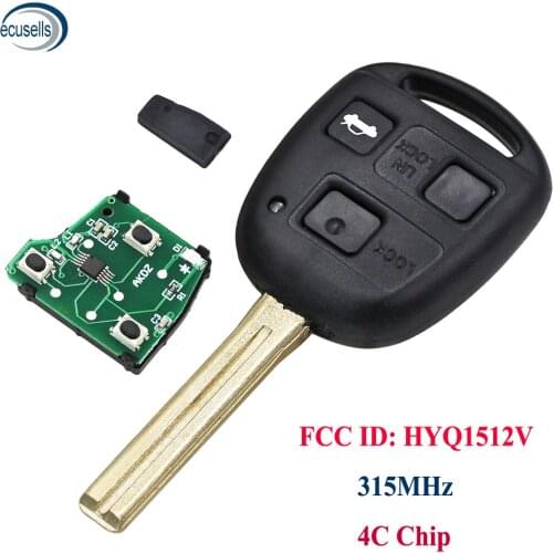 3 Buttons Remote Key Fob Smart Car Key 315MHz With 4C Chip for Lexus IS200 GS300 LS400 RX300 HYQ1512V, 89785-50031