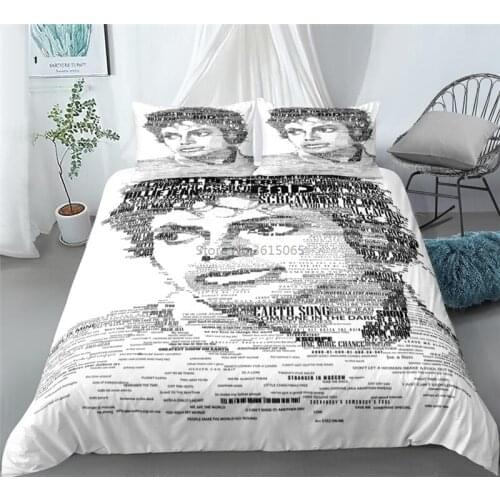 Michael Jackson 3D Cartoon Printed Bedding Set Duvet Cover / Comforter Cover with Pillowcases Bed Linen Bedclothes Home Textile