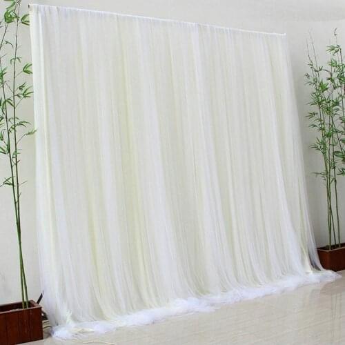 Ivory Tulle Chiffon Backdrop for Bridal Wedding Ceremony Curtains Photo Booth Background Newborn Baby Shower Party Decoration