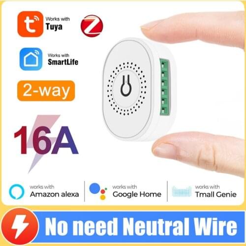 Tuya ZigBee 16A Mini Smart Switch Module Timer DIY Two Way Control Work With Smart Life/Tuya App Support Alexa Google Home