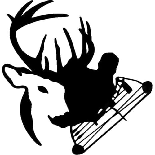 Car Stickers Funny Archers Bow Hunting Athletes Decoration Car Stickers PVC Decals Creative Waterproof Black/white,14cm*14cm