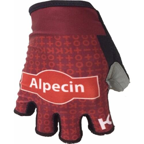 2018 KATUSHA ALPECIN Team One Pair Sports Half Finger Cycling Jersey Gloves MTB Road Mountain Bike Bicycle Gel Gloves