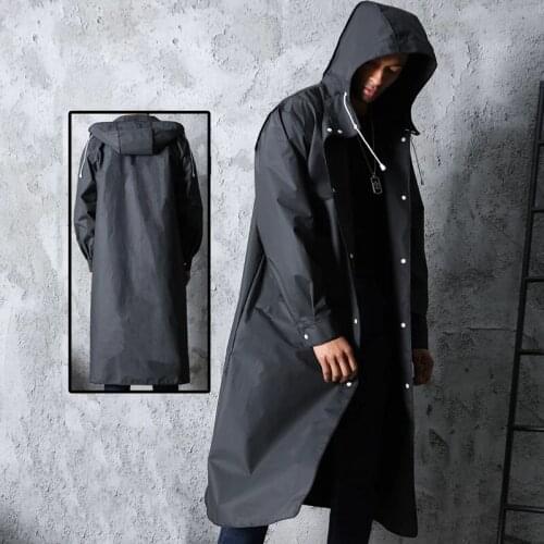 High Quality New EVA Unisex Raincoat Thickened Waterproof Rain Coat Women Men Black Camping Waterproof Rainwear Suit Rain Coat