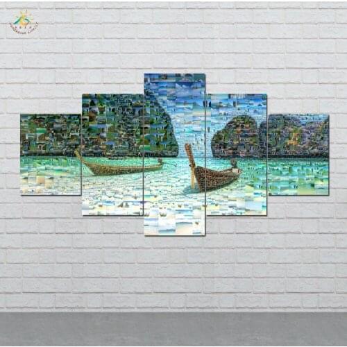 Phuket Beach Travel Wall Art HD Prints Canvas Art Painting Modular Picture And Poster Canvas Painting Decoration Home 5 PIECES