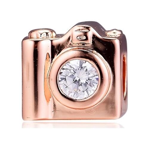 Fits For Pandora Charms Bracelets Rose Sentimental Snapshots Beads 100% 925 Sterling-Silver-Jewelry Free Shipping