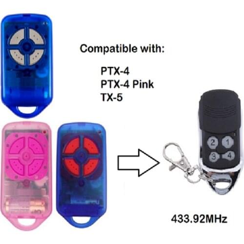 For PTX4 433.92 MHz gate garage door remote control replacement rolling code