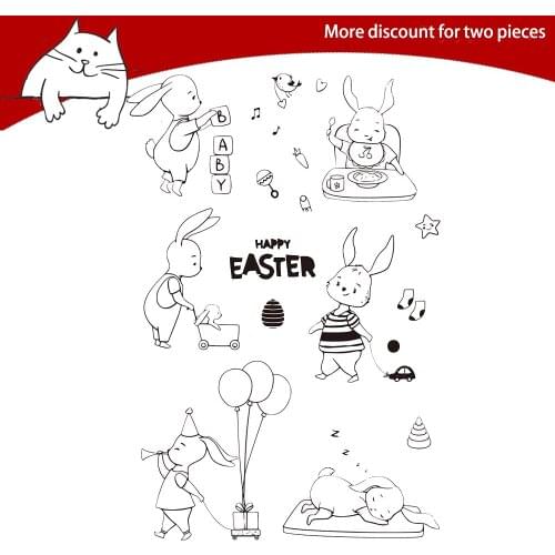 Happy Easter Clear Stamps For Scrapbooking Card Making Photo Album Silicone Stamp DIY Decorative Crafts