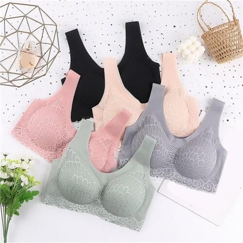 Sexy Push Up Bras For Women Lace Solid Color Wireless Plus Size Women Underwear Soft Breathable Female Sleep Sports Bra