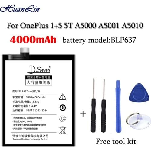 High Quality 4000mAh Replacement Battery For Oneplus 5 1+5 5T A5000 A5001 A5010 BLP637 4000mAh Phone battery