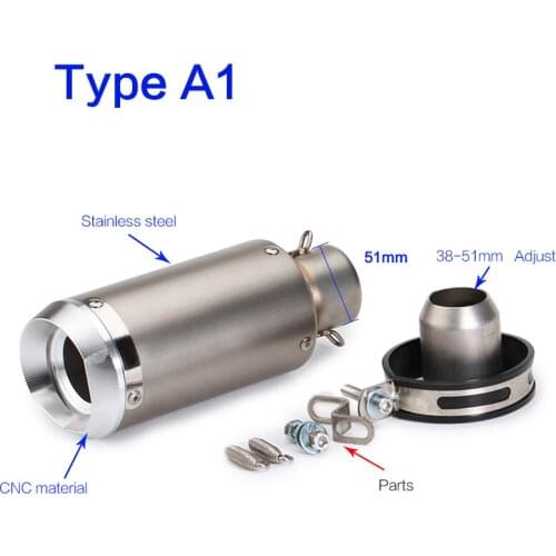 Universal motorcycle muffler exhaust pipe stainless steel modified escape moto for z800 fz1 r6 r25 cbr1000 mt07 er6n r3 sv650