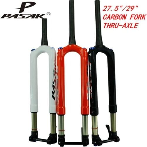PASAK Bicycle Carbon Fork MTB Mountain Bike Air 27.5 29" thru-axle15MM*100 Predictive Steering Suspension Oil and Gas Fork