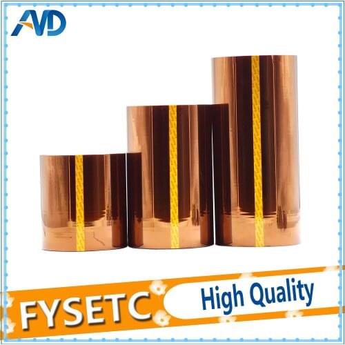High Temperature Resistant tape Heat dedicated Tape Polyimide Adhesive Tape 100mm/150mm/200mmx33mm 100ft for 3D Printers