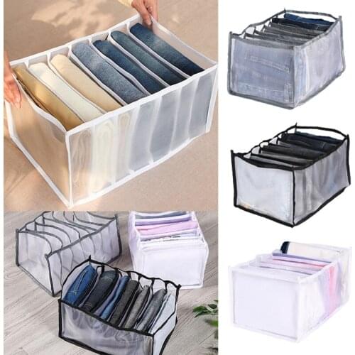 Jeans Pants Compartment Storage Box Closet Organizer For Underwear Clothes Drawer Foldable Home Wardrobe Storage Organizer