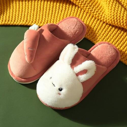 Winter Warm Home Women Cotton Slippers Lovely Cartoon Shoes Soft Indoor Bedroom House Slippers Men Lovers Couple Fur Slippers