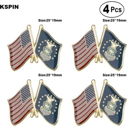 U.S.A & Air Force Friendship Flag Pin Lapel Pin Badge Brooch Icons 4pcs