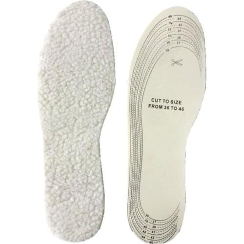 1pair Winter Wool Warm Heated Insoles Thermal Thickened Warm Keeping Shoes Pad For Men And Women Fleece unisex