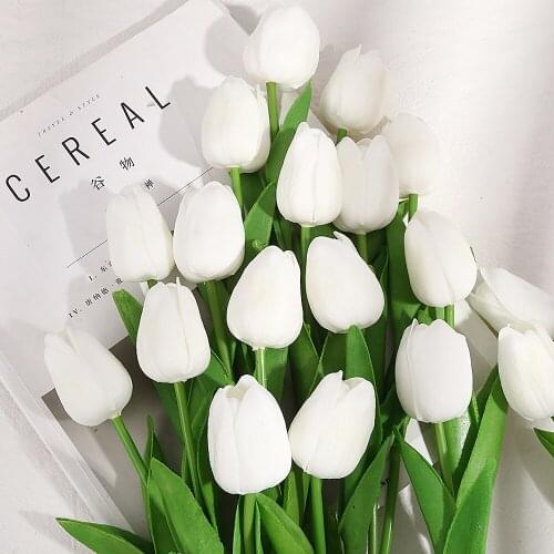 1Pcs Latex Real Touch PU Artificial Tulip Flower Bouquet for Wedding Home Decoration