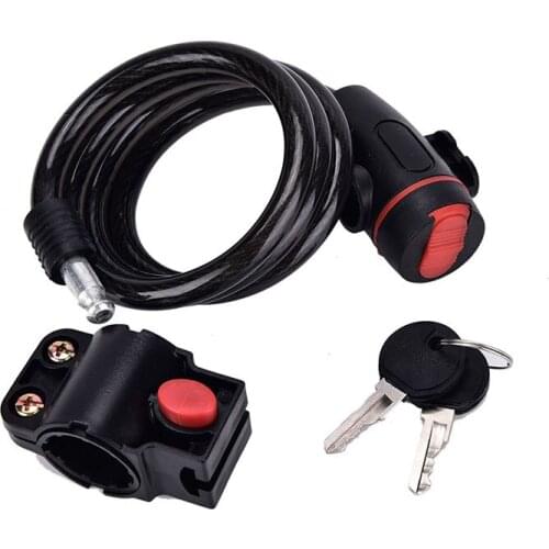1pc Steel Cable 90cm Spiral Security Lock Bike Cycle Bicycle Chain