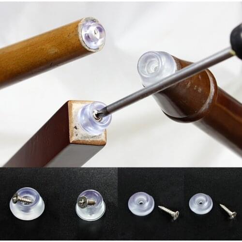 10PCS Chair Table Furniture Leg Bottom Feet Soft Rubber Pads Glides Skid Nail Wood Floor Furniture Protector Noise Killer