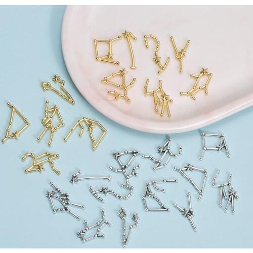 12pcs Zodiac Floating Charms Gemini Aries Libra Taurus Twelve Constellation Pendant for bracelet necklace Jewelry Making