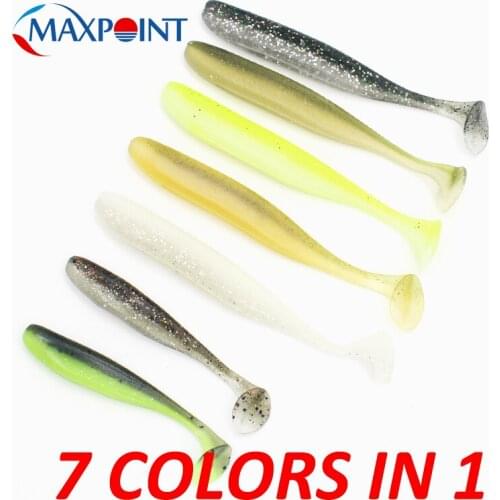 35PCS Mini Shad KIT at 3.5 inch 7 Colors Realistic Swing Shad Freshwater Fishing Lure with Salt Flavor Fish Swimbait Perch Bait
