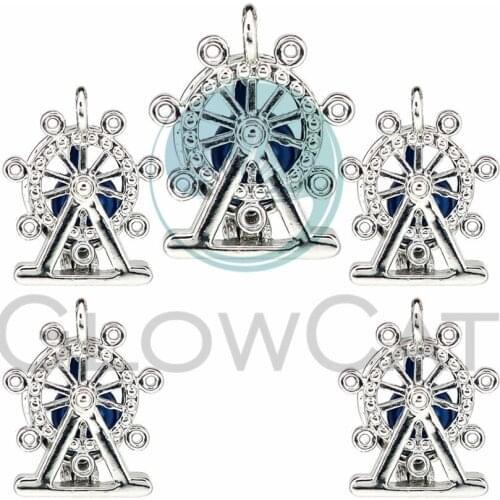 5pcs Silver Color Water Windmill Oyster Pearl Cage Lockets Charms Perfume Essential Oil Diffuser Cage Pendant Jewelry