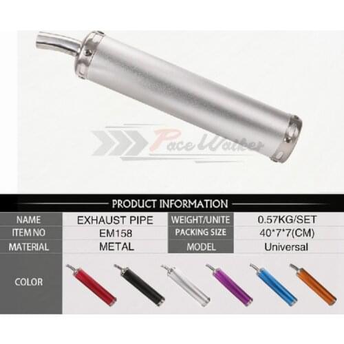 50-250CC Universal Two stroke Scooter Dirt Motorcycle Racing Exhaust Muffler Silence Silencer 2 Stroke Moto Exhaust Pipe Muffler