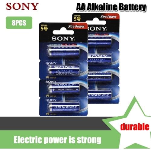 8PCS 100% Original Sony 1.5V AA Alkaline Battery LR6 LR03 For Electric toothbrush Toy Flashlight Mouse clock Dry Primary Battery