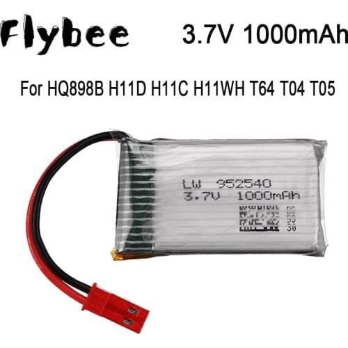 Upgraded 3.7V 1000mAh Lipo Battery for HQ898B H11D H11C H11WH T64 T04 T05 F28 F29 T56 T57 RC Quadcopter Drone Spare Part 952540