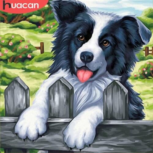 HUACAN Diamond Embroidery Dog Full Square Round Drill Cross Stitch New Arrival Diamond Painting Animal Needlework Decor For Home