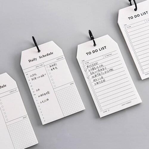 52 Sheets Ins Black And White Memo Pad Diy Simple Style Ring Buckle Type Notebook To Do List Students Diary Schedule Stationery