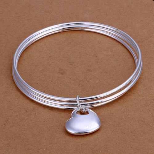 Bangle silver plated bangle silver fashion jewelry Triple Circle Heart Bangle Bangle wholesale free shipping uwyq LB175