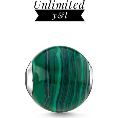 Green Stone Beads Silver Fashion Jewelry Accessories Fit Bracelets Necklaces Chain 2018 Brand New