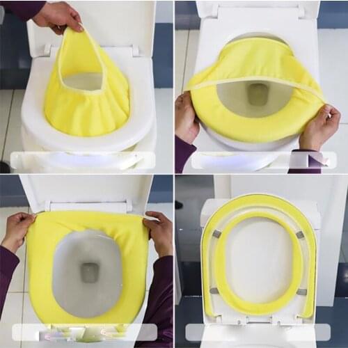 Comfortable Breathable Overcoat Toilet Polyester Case Bathroom Toilet Seat Cover Household Closestool Mat Seat Case Lid Cover