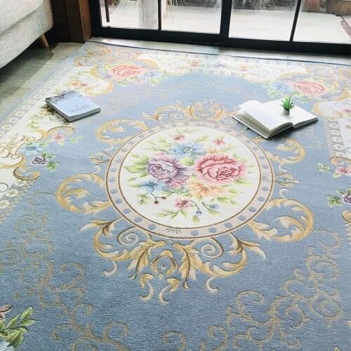 European-Style Home Jacquard Carpet Luxury Blue Red Brown Carpet Rug Living Room Bedroom Bathroom Shaped Porch Custom Doormats